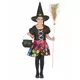 Girls' colorful polka dot witch costume, Size: 7-9 years(120-130 cm)