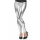 Sølvfargede leggings til dame, Størrelse: Small/Medium