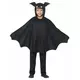 Svart flaggermusponchokostyme til barn til Halloween, Størrelse: 10–12 år (145/158 cm)