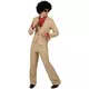 Beige Frynsete Discokostyme for Menn, Størrelse: Medium