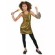 Gold sequin disco costume for girls, Size: 10-12 years (L)
