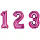 Foil balloon number fuchsia 86 cm, Size: 9