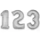 1m silver number foil balloon, Size: 2