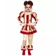Red and white terrifying clown costume for girls, Size: 10-12 years (142-148 cm)