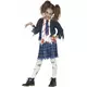 Blue zombie schoolgirl costume for girls, Size: 10-12 years (142-148 cm)
