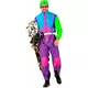 Fluorescerende snowboardkostyme for voksne, Størrelse: Large