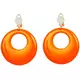 Adult fluorescent orange earrings, image 2