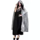 Grey velvet-look cape 170 cm adult Halloween, image 2