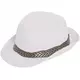 Hvit trilby borsalinohatt for voksne, bilde 2