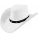 Adult white and black cowboy hat, image 2
