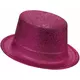 Fuchsia glitter plastflosshatt for voksne, bilde 2