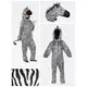Adult zebra jumpsuit costume, image 2