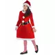 Mother Christmas costume with white pompoms for girls, Size: 4-6 years (S), image 2