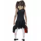 Black and red zombie cheerleader costume for girls, Size: 10-12 years (145/158 cm), image 2