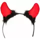 Red Devil Horns with Black Fur Adult Halloween, image 2