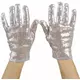 Adult silver sequined short gloves, image 2