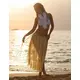 Adult Natural Raffia Long Hawaiian Skirt, image 2