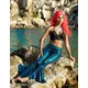 Red Mermaid Wig with Starfish for Adults, image 2