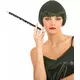 Black sequined Charleston cigarette holder for adults, image 2