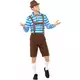 Blue and brown Bavarian costume for adults, Size: Large, image 2