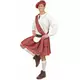 Red and white Scottish costume for men, Size: Medium, image 2