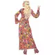 Women's multi-colored hippie long dress costume, Size: Medium, image 2