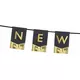 Happy New Year Black and Gold Bunting Garland 135cm, image 2