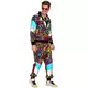 Adult multi-colored animal print tracksuit costume, Size: Small, image 2