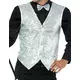 Adult silver sequin vest, Size: Small, image 2