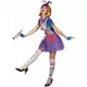 Harlekinkostyme med fargerike pomponger for kvinner, Størrelse: Large, bilde 2