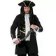 Black and gold pirate costume for men, Size: Large, image 2