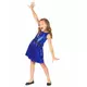 Girls' blue sequin disco dress with big bow, Size: 6-7 years(M), image 2