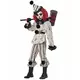 This Halloween, transform into a sinister retro clown! This sinister clown costume for children consists of a top, pants, a collar, a belt, a hat, and a mask (wig, saw, gloves, and shoes not included). The long-sleeved top is beige with retro circus motif, Size: XL 12–14 years(155 cm), image 2
