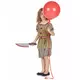 Terrifying gray clown costume for girls, Size: 7-9 years (120-130 cm), image 2