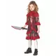 Red terrifying clown costume for girls, Size: 7-9 years (120-130 cm), image 2