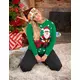 Green Christmas sweater with biker Santa, Size: Medium/Large, image 2