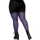 Plus size women's black and purple striped tights, Size: XXX-Large/XXXX-Large (54-58), image 2