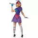 Harlequin costume with colorful pompoms for women, Size: Medium, image 3