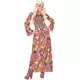 Women's multi-colored hippie long dress costume, Size: X-Large, image 3