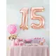 Aluminiumsballong nummer roségull 85 cm, Størrelse: 3, bilde 3