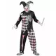Denne Halloween-helgen kan du forvandle deg til en blodig harlekin! Dette harlekinkostymet for menn består av en tunika, bukser og en hatt (stokk ikke inkludert). Toppen er svart med et skjeletttrykk på den ene halvdelen av brystet og den ene armen. Den a, Størrelse: XL, bilde 3