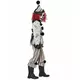 This Halloween, transform into a sinister retro clown! This sinister clown costume for children consists of a top, pants, a collar, a belt, a hat, and a mask (wig, saw, gloves, and shoes not included). The long-sleeved top is beige with retro circus motif, Size: XL 12–14 years(155 cm), image 3
