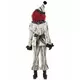 This Halloween, transform into a sinister retro clown! This sinister clown costume for children consists of a top, pants, a collar, a belt, a hat, and a mask (wig, saw, gloves, and shoes not included). The long-sleeved top is beige with retro circus motif, Size: XL 12–14 years(155 cm), image 4