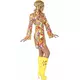 Hippie costume with colorful patterns for women, Size: Large, image 4